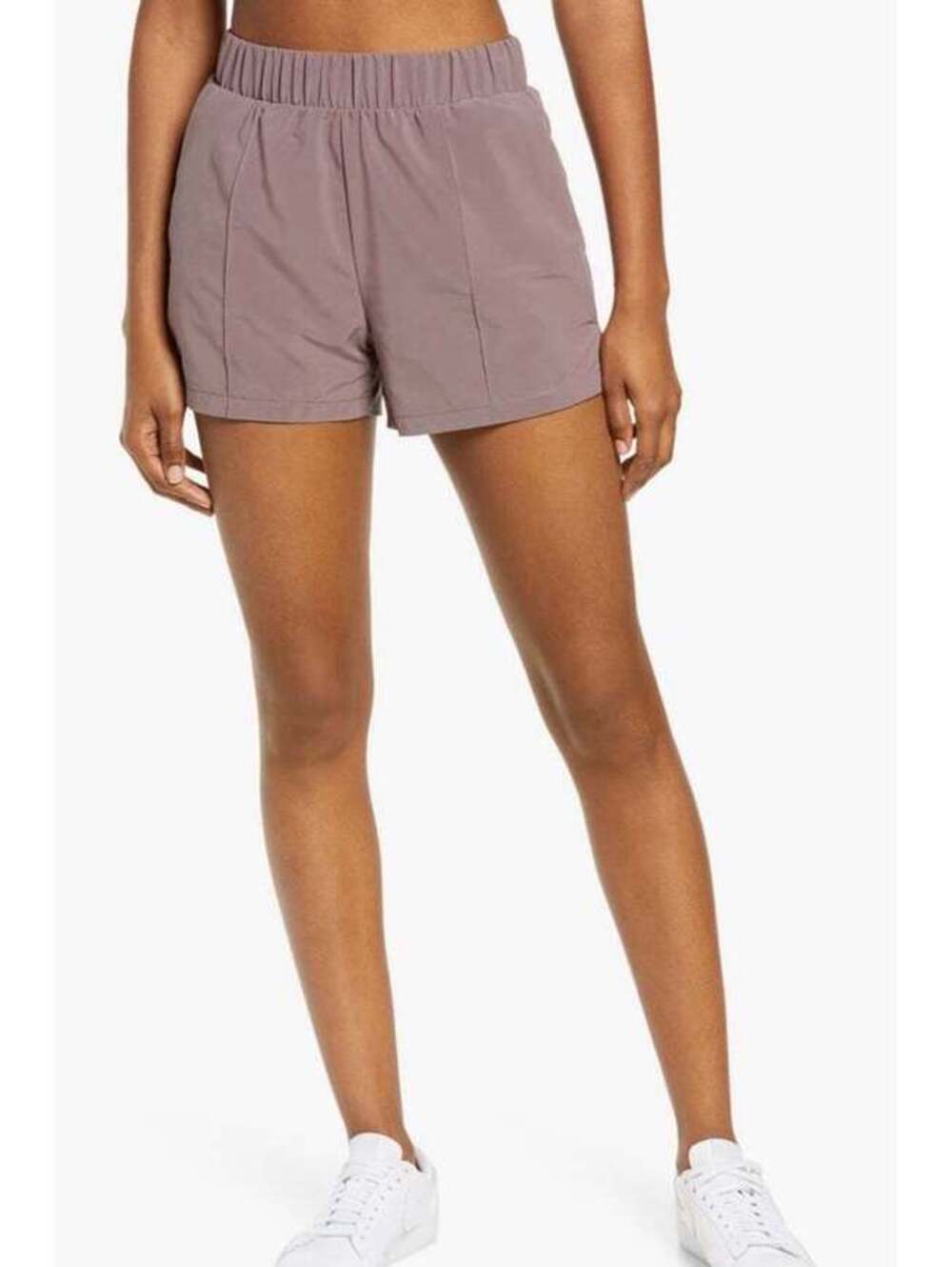 Zella Taylor Getaway High Waist Stretch Shorts - Small (Grey Sparrow)